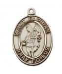 Sterling Silver St. Florian Medal Necklace With 24 Inch Rhodium Plated Brass Chain and Deluxe Gift Box