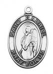Sterling Silver St. Gabriel Medal Necklace With 18 Inch Rhodium Plated Brass Chain and Deluxe Gift Box
