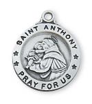 Sterling Silver St. Anthony Medal Necklace With 18 Inch Rhodium Plated Brass Chain and Deluxe Gift Box