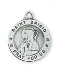 Sterling Silver St. Brigid Medal Necklace With 18 Inch Rhodium Plated Brass Chain and Deluxe Gift Box