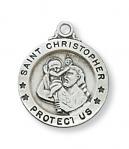 Sterling Silver St. Christopher Medal Necklace With 18 Inch Rhodium Plated Brass Chain and Deluxe Gift Box
