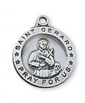 Sterling Silver St. Gerarc Medal Necklace With 18 Inch Rhodium Plated Brass Chain and Deluxe Gift Box