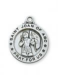 Sterling Silver St. Joan of Arc Medal Necklace With 18 Inch Rhodium Plated Brass Chain and Deluxe Gift Box