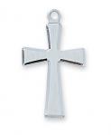 Sterling Silver Cross Necklace With 18 Inch Rhodium Plated Brass Chain and Deluxe Gift Box