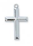 Sterling Silver Cross Necklace With 18 Inch Rhodium Plated Brass Chain and Deluxe Gift Box