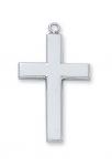 Sterling Silver Cross Necklace With 24 Inch Rhodium Plated Brass Chain and Deluxe Gift Box