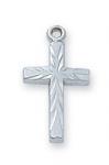 Sterling Silver Cross Necklace With 16 Inch Rhodium Plated Brass Chain and Deluxe Gift Box