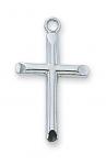 Sterling Silver Cross Necklace With 18 Inch Rhodium Plated Brass Chain and Deluxe Gift Box