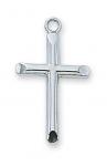 Sterling Silver Cross Necklace With 18 Inch Rhodium Plated Brass Chain and Deluxe Gift Box