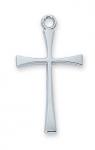 Sterling Silver Cross Necklace With 18 Inch Fine Rhodium Plated Brass Chain and Deluxe Gift Box