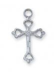 Sterling Silver Cross Necklace With 16 Inch Rhodium Plated Brass Chain and Deluxe Gift Box