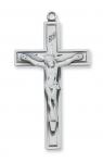 Sterling Silver Crucifix Necklace With 24 Inch Rhodium Plated Brass Chain and Deluxe Gift Box