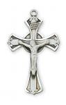 Sterling Silver Crucifix Necklace With 18 Inch Rhodium Plated Brass Chain and Deluxe Gift Box