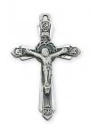 Sterling Silver Crucifix Necklace With 18 Inch Rhodium Plated Brass Chain and Deluxe Gift Box