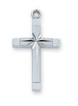 Sterling Silver Cross Necklace With 18 Inch Rhodium Plated Brass Chain and Deluxe Gift Box