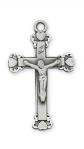 Sterling Silver Crucifix Necklace With 18 Inch Rhodium Plated Brass Chain and Deluxe Gift Box