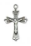 Sterling Silver Crucifix Necklace With 18 Inch Rhodium Plated Brass Chain and Deluxe Gift Box