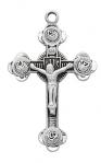 Sterling Silver Crucifix Necklace With 18 Inch Rhodium Plated Brass Chain and Deluxe Gift Box