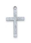 Sterling Silver Cross Necklace With 18 Inch Rhodium Plated Brass Chain and Deluxe Gift Box