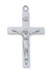 Sterling Silver Lord's Prayer Crucifix Necklace With 24 Inch Rhodium Plated Brass Chain and Deluxe Gift Box
