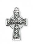 Sterling Silver Celtic Cross Necklace With 18 Inch Rhodium Plated Brass Chain and Deluxe Gift Box