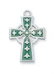 Sterling Silver Celtic Cross Necklace With 18 Inch Rhodium Plated Brass Chain and Deluxe Gift Box
