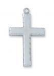 Sterling Silver Cross Necklace With 24 Inch Rhodium Plated Brass Chain and Deluxe Gift Box