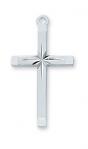 Sterling Silver Cross Necklace With 18 Inch Rhodium Plated Brass Chain and Deluxe Gift Box