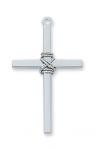 Sterling Silver Cross Necklace With 24 Inch Rhodium Plated Brass Chain and Deluxe Gift Box