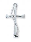 Sterling Silver Cross Necklace With 18 Inch Rhodium Plated Brass Chain and Deluxe Gift Box