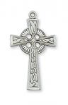 Sterling Silver Celtic Cross Necklace With 18 Inch Rhodium Plated Brass Chain and Deluxe Gift Box