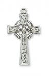 Sterling Silver Celtic Cross Necklace With 18 Inch Rhodium Plated Brass Chain and Deluxe Gift Box