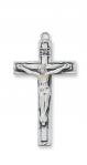 Sterling Silver Crucifix Necklace With 18 Inch Rhodium Plated Brass Chain and Deluxe Gift Box