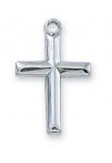Sterling Silver Cross Necklace With 18 Inch Rhodium Plated Brass Chain and Deluxe Gift Box