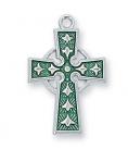 Sterling Silver Celtic Cross Necklace With 18 Inch Rhodium Plated Brass Chain and Deluxe Gift Box