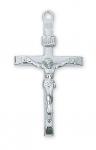 Sterling Silver Crucifix Necklace With 20 Inch Rhodium Plated Brass Chain and Deluxe Gift Box