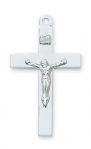 Sterling Silver Crucifix Necklace With 20 Inch Rhodium Plated Brass Chain and Deluxe Gift Box
