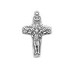 Sterling Good Shepherd Cross Necklace With 18 Inch rhodium plated brass chain in deluxe gift box.
