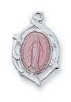 Sterling Silver Miraculous Medal Necklace With 16 Inch Rhodium Plated Brass Chain and Deluxe Gift Box