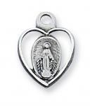 Sterling Silver Miraculous Medal Necklace With 16 Inch Rhodium Plated Brass Chain and Deluxe Gift Box