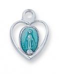 Sterling Silver Miraculous Medal Necklace With 16 Inch Rhodium Plated Brass Chain and Deluxe Gift Box