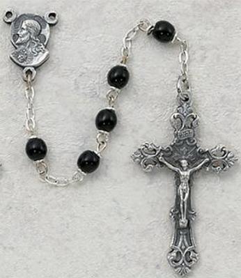 Childrens Rosary - Black Glass - Size 5MM 
