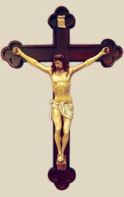 Byzantine Crucifix With Handpainted Alabaster Corpus - 24 Inch - Made in Italy