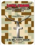 Military Cross Necklace - 1 1/8 Long Cross - Genuine Military Issue