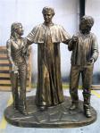 St. John Bosco With Children Outdoor Garden Church Statue - 79 Inch - Bronze Looking Hand-painted Polymer Resin