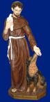 St. Francis With Wolf Church Statue - 60 Inch - Hand-painted Polymer Resin