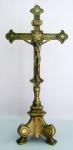 Standing Altar Crucifix - 13 Inch - Antiqued Brass