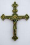 Antiqued Brass Wall Crucifix - 8.75 Inch - Made in Italy