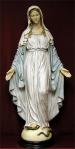 Our Lady of Grace Statue - 36 Inch - Handpainted Alabaster On Wooden Base
