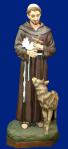 St. Francis With Wolf Church Statue - 79 Inch - Hand-painted Polymer Resin